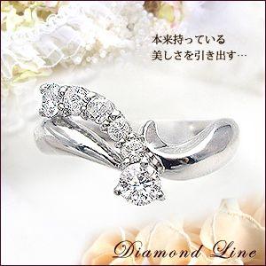 ダイヤモンドリング 指輪 pt900 pt950 0.5ct ラインリング『Line』SIクラス F〜Dカラー 無色透明 GOOD〜VERYGOOD ルビー エメラルド サファイヤ 誕生日 記念日