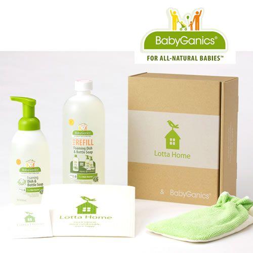 BabyGanics ベビガニックス キッチングリーンセット プラス（5点セット）（洗剤、ポップアップスポンジ,リフィル（1L）、スポンジ