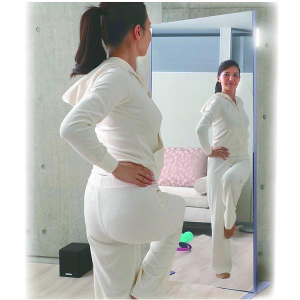 【新品訳あり】 割れない大型 全身姿見鏡 〔60×180×2.7cm〕 スタンド幅61cm 飾縁幅1.5cm シルバー 日本製 軽量 プロ仕様 『REFEX リフェクス』〔代引不可〕 【CEG7475451696】(26656円)