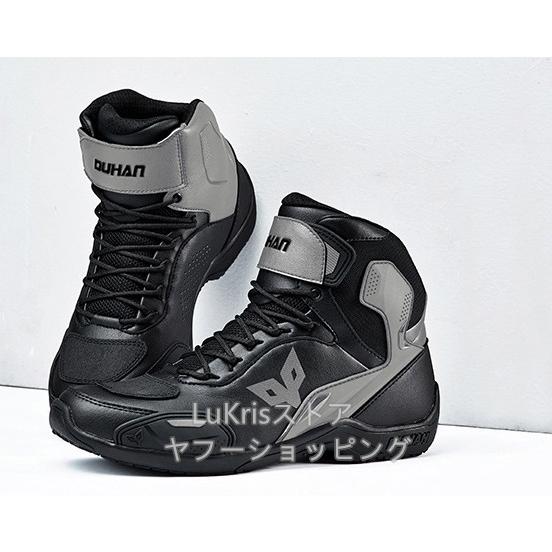 DUHAN レーシングブーツ メンズ レディース バイク用靴 ツーリング