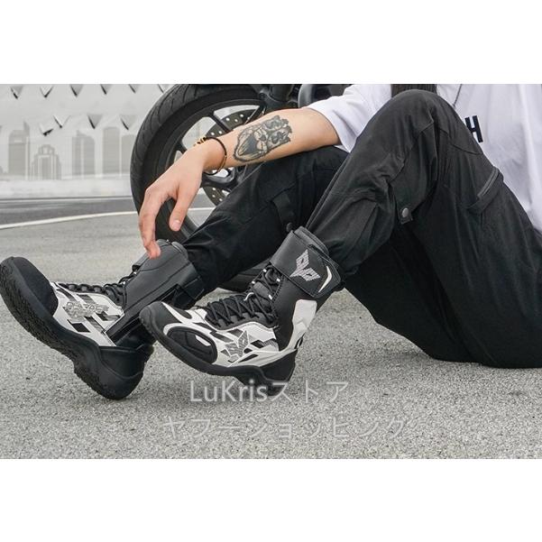 DUHAN レーシングブーツ メンズ バイク用靴 ツーリングライディン
