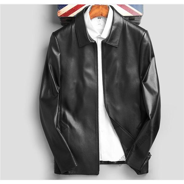 SALE!　 本革　レザー　ステンカラージャケット メンズ 　革ジャン　スタイリッシュ　通勤　ビジネス　スリム　カジュアル シンプル パイソン メンズ ステンカラーコート ステンカラー