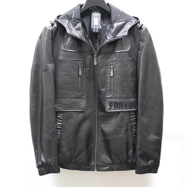 SALE! 本革 ジャケット メンズ 牛皮 シングルライダース コート フード