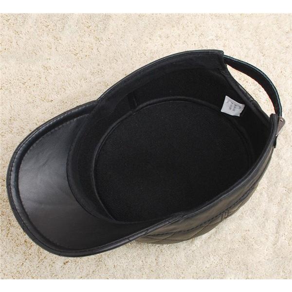 ラム革 ワークキャップ メンズ レールキャップ レザー 本革 秋冬