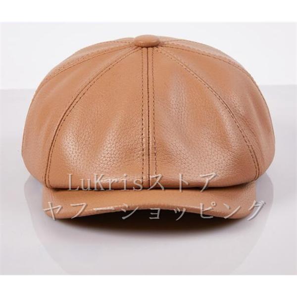 SALE！ 牛革 本革 八角帽子 メンズ レディース リアルレザー 男女兼用