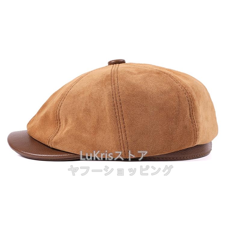 Margiela 09aw ブラウン スエード キャスケット　ベレー帽 SALE！ 牛革 本革 八角帽子 スエード メンズ レディース リアルレザー