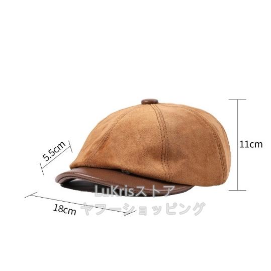 SALE！ 牛革 本革 八角帽子 スエード メンズ レディース リアルレザー