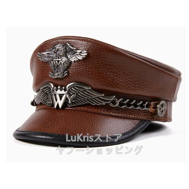 SALE！ 本革 マリンキャップ メンズ リアルレザー 帽子 レディース