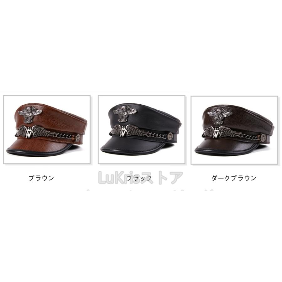 SALE！ 本革 マリンキャップ メンズ リアルレザー 帽子 レディース