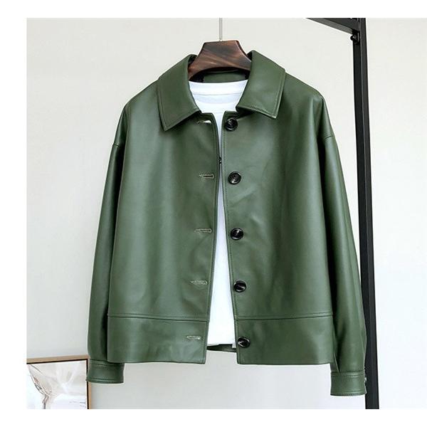 SALE! 本革 ステンカラージャケット レディース レザーコート ラム革