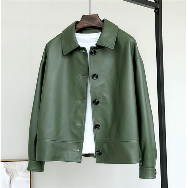 SALE! 本革 ステンカラージャケット レディース レザーコート ラム革