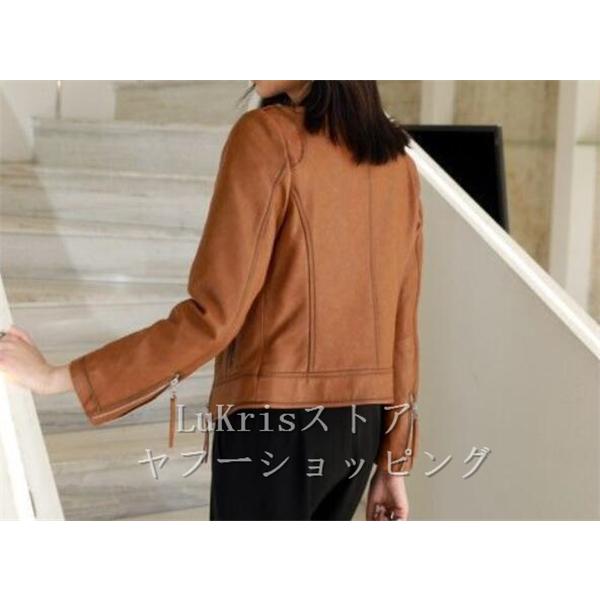 SALE! 本革 ジャケット レディース レザーコート ラム革 柔らかい皮 OL