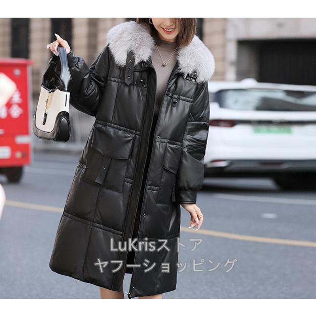 SALE! 本革 ダウンジャケット レディース シープスキン フォックス