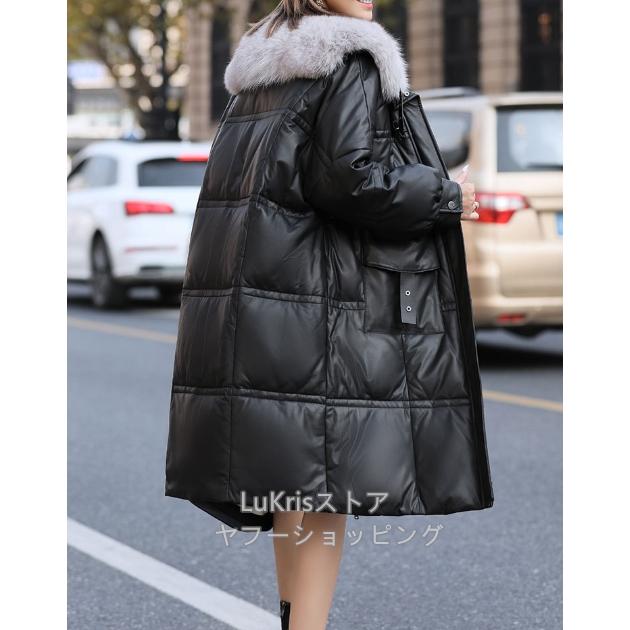SALE! 本革 ダウンジャケット レディース シープスキン フォックス