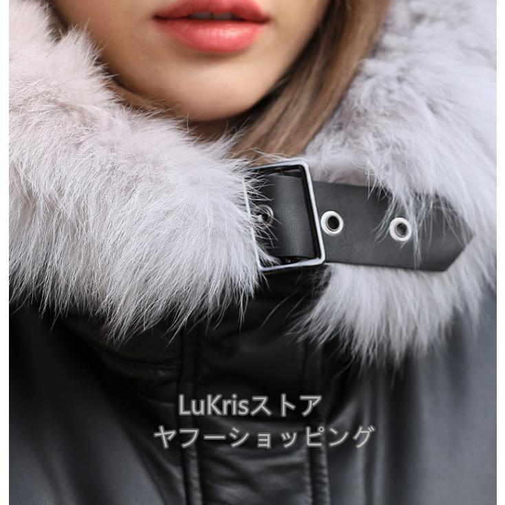 SALE! 本革 ダウンジャケット レディース シープスキン フォックス
