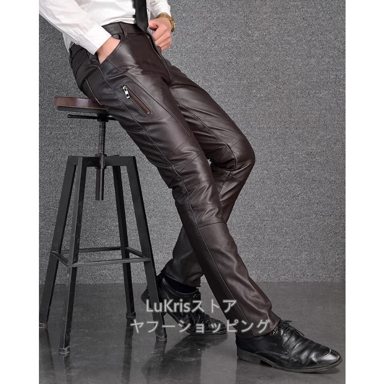 本革メンズパンツ　美品 楽天市場】レザーパンツ メンズ 本革 スリムフィットレザー