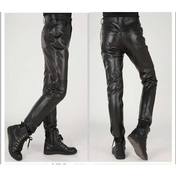 ディーゼルパンツ　レザーパンツ黒　メンズレザーパンツ　32 （L） DIESEL（ディーゼル）の「メンズ レザーパンツ デニムミックス
