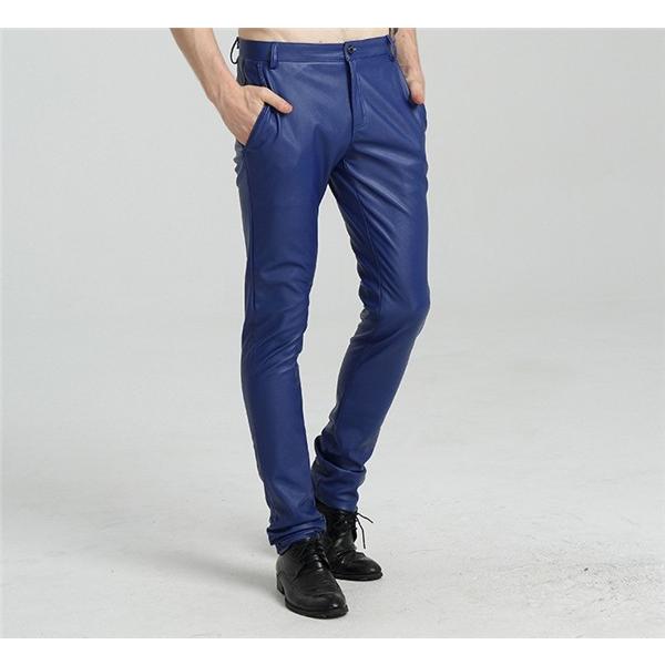 SALE! フェイクレザーパンツ 革パンツ メンズ 男性 皮パン スキニー