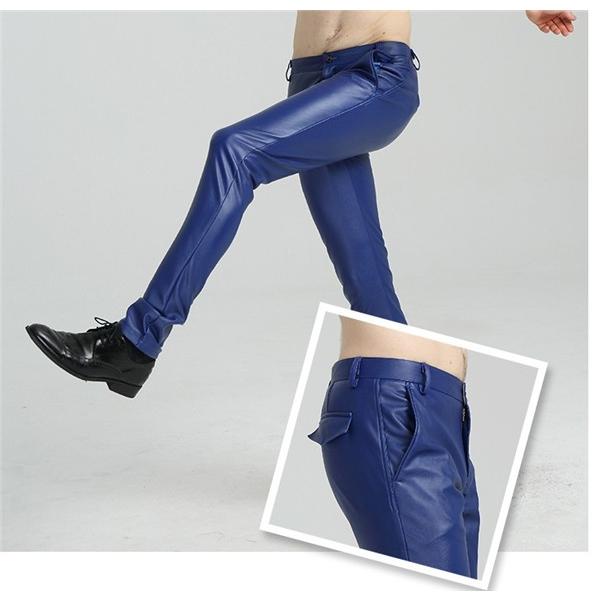 SALE! フェイクレザーパンツ 革パンツ メンズ 男性 皮パン スキニー