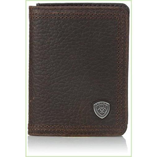 熱い販売 Rowdy SM Shield Flipcase Bi-Fold Ariat Mens Brown Wallet, マネークリップ