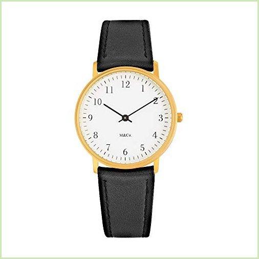 売れ筋がひ贈り物！ Co & M Watch Projects Bodoni /ブラックレザーバンド7401br-bk w Brass 腕時計