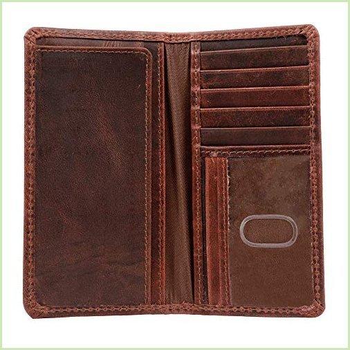 Rawhyd メンズ レザー長財布 メンズ 二つ折り小切手帳カバー 男性へのギフトに