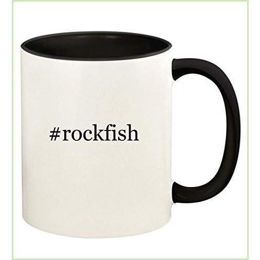 激安特価 Coffee Inside and Handle Colored Ceramic Hashtag 11oz - #rockfish Mug Black Cup, ロックフィッシュロッド