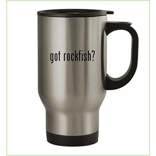結婚祝い got rockfish? - 14oz Stainless Steel Travel Mug, Silver ロックフィッシュロッド