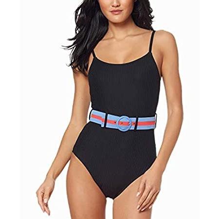 限定価格セール！ Swimsuit, One-Piece Belted Standard Women's Simpson 特別価格Jessica Rainbow Bla好評販売中 Rib サウナスーツ