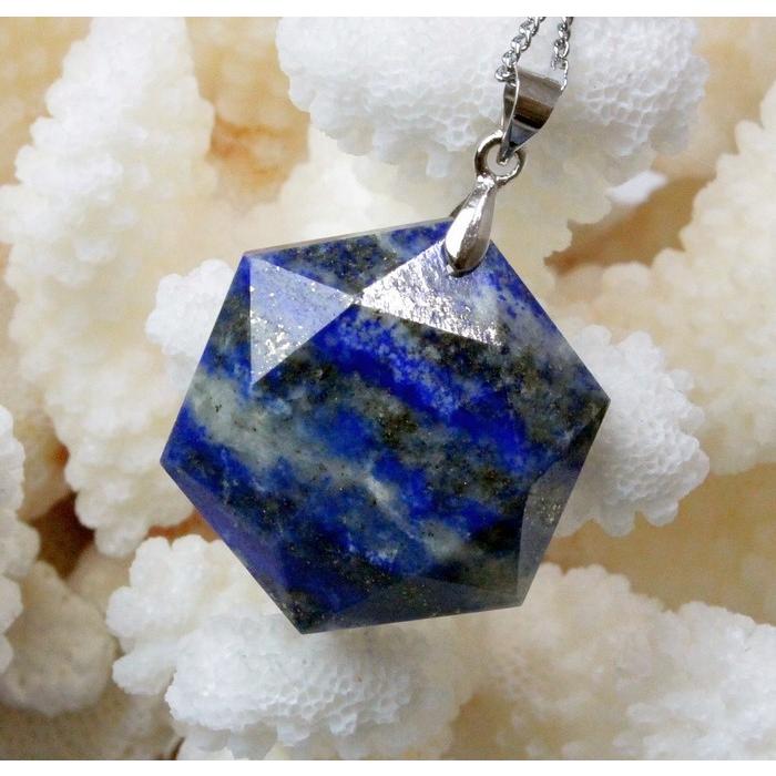 ラピスラズリ ペンダント ネックレス 六芒星 ヘキサゴン ダビデの星