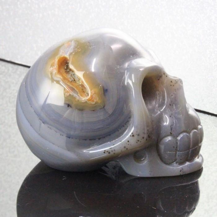 瑪瑙 ドクロ 原石 スカル メノウ 髑髏 一点物 : パワーストーン 天然石 