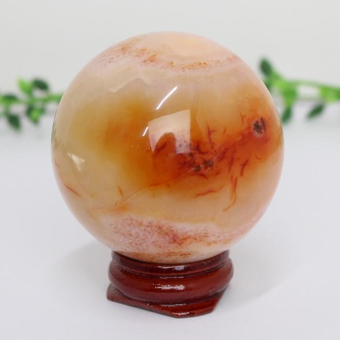 サードオニキス 丸玉 水晶玉 赤縞瑪瑙 メノウ 原石 天然石【52mm玉