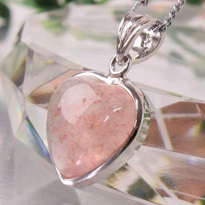 ストロベリークォーツ ペンダント ネックレス ペンダントトップ 苺水晶  