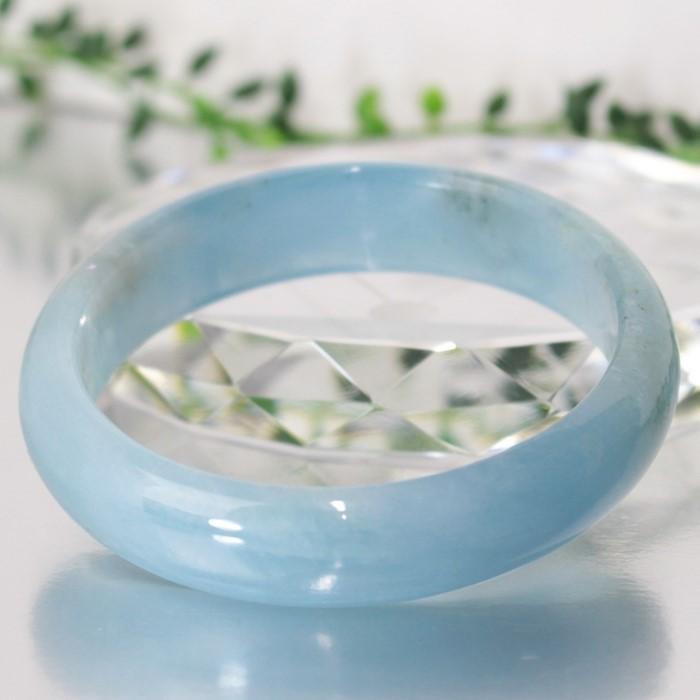 アクアマリン バングル 腕輪 ブレス ブレスレット Bangle アクア aqua 緑柱石 ミルキーアクア 厳選 一点物 【女性用LLサイズ】