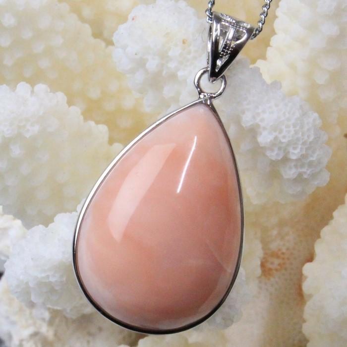 ピンクオパール ペンダント ネックレス ペンダントトップ Pendant Necklace Pink Opal 蛋白石 ピンク 厳選 一点物｜lulu-house