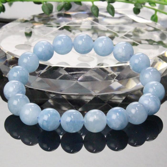 一点物 9mm玉】 アクアマリン ブレスレット Bracelet Bangle 腕輪