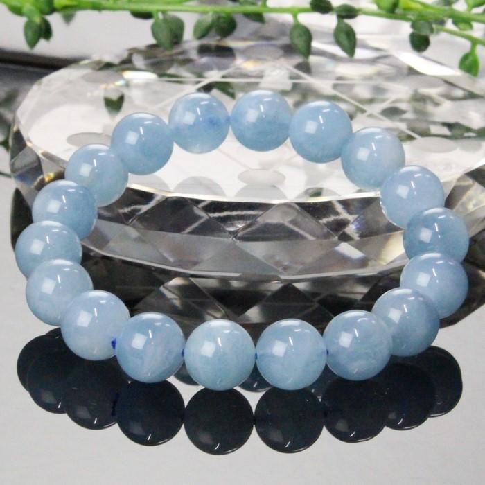 【一点物 11mm玉】 アクアマリン ブレスレット Bracelet ブレスレット Bangle 腕輪 ブレス Aquamarine ミルキーアクア メンズ レディース 天然石