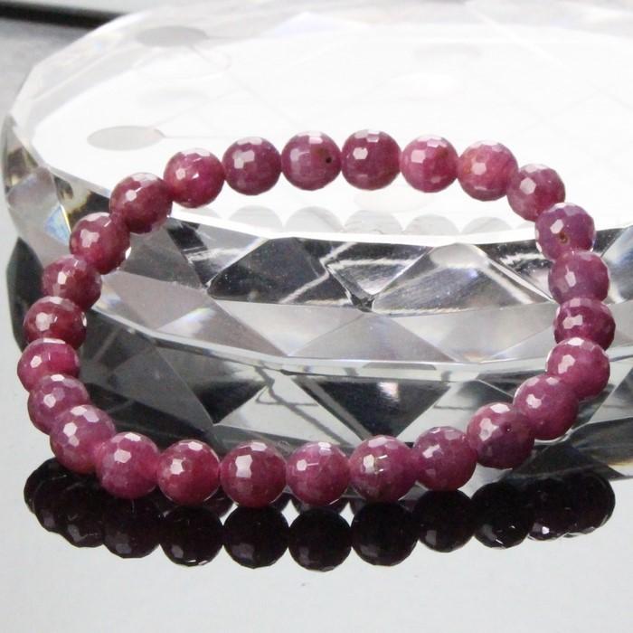 【一点物 6mm玉】 ルビー ブレスレット Bracelet ブレスレット Bangle 腕輪 ブレス バングル 数珠 Ruby 紅宝石 メンズ レディース パワーストーンの画像