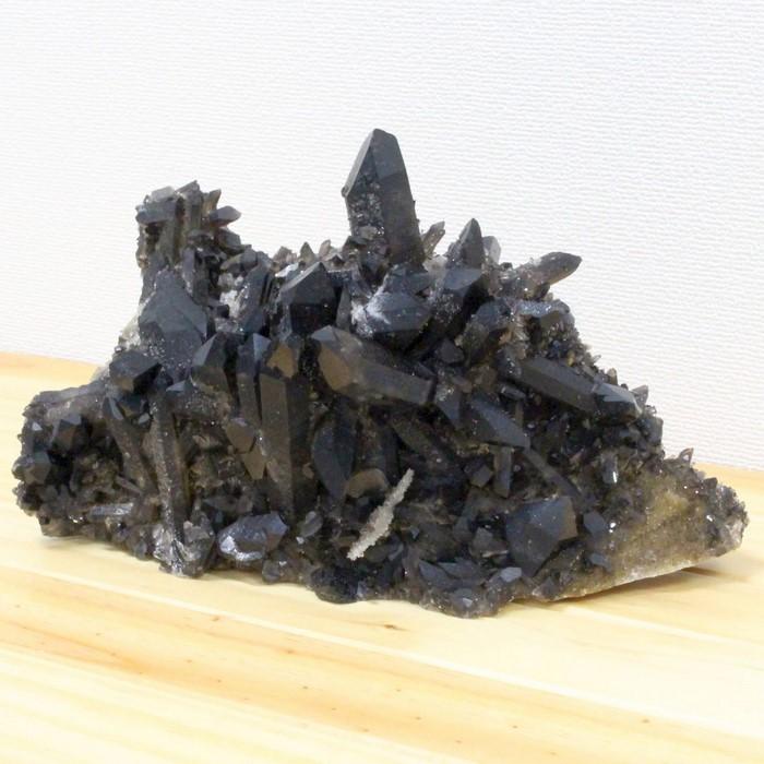 モリオン クラスター 原石 石 置物 鉱物 Point 柱 ポイント 黒水晶 魔