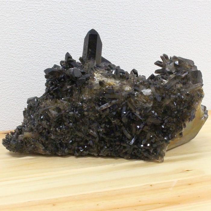 モリオン クラスター 原石 石 置物 鉱物 Point 柱 ポイント 黒水晶 魔