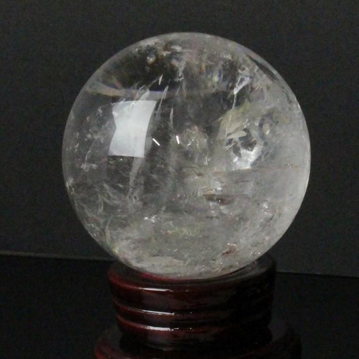 本水晶 天然ロッククリスタル 水晶玉 球体 ローズクォーツ 台座付