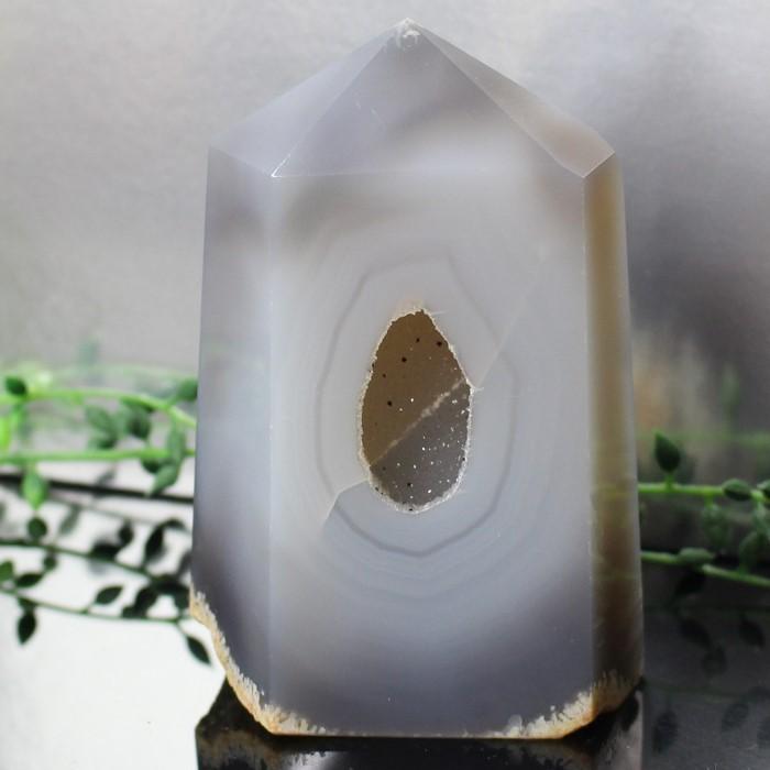 ダブル／ミストブルー 瑪瑙 原石 ポイント 浄化 魔除け 邪気払い Point