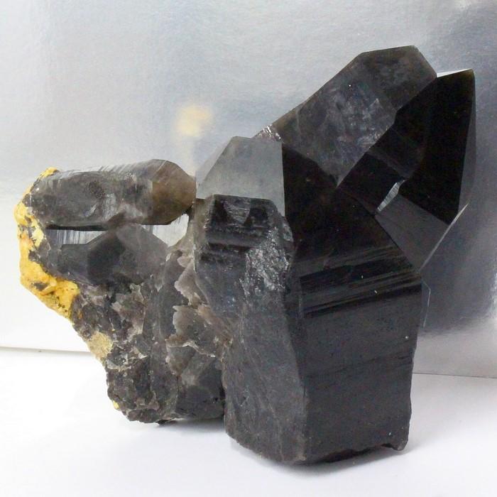 ✨特大 モリオンクラスター 1478g 台座付き 天然石置物 原石 魔除け モリオン クラスター 【一点物 限定品】 Morion 原石 魔除け 置物