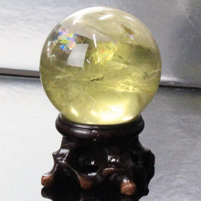 44mm 虹入りシトリン 丸玉 風水 【公式通販】