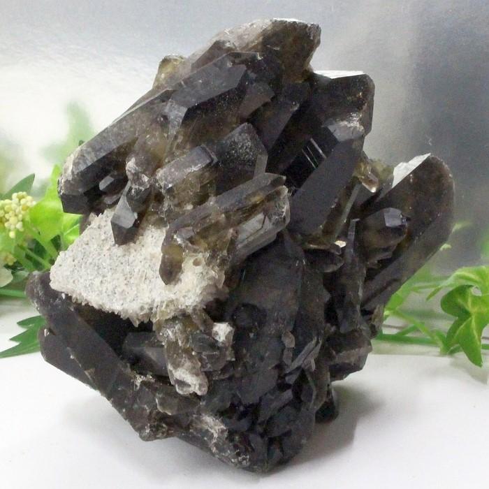 モリオン クラスター 【一点物 現物】 黒水晶 Morion 原石 置物 石 鉱石 ラフ モリオンクラスター 浄化 魔除け 厄除け 邪気払い お守り 天然 一点物の画像