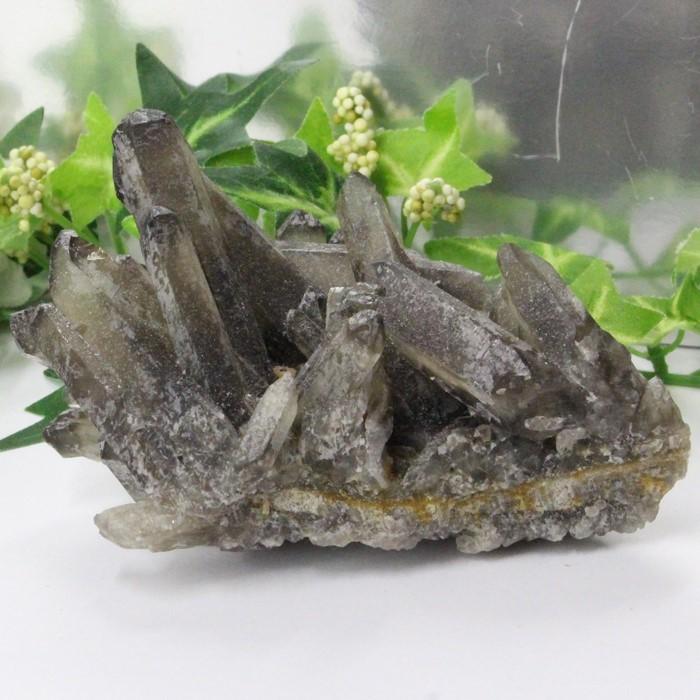 モリオン クラスター 黒水晶 Morion 原石 置物 石 鉱石 ラフ
