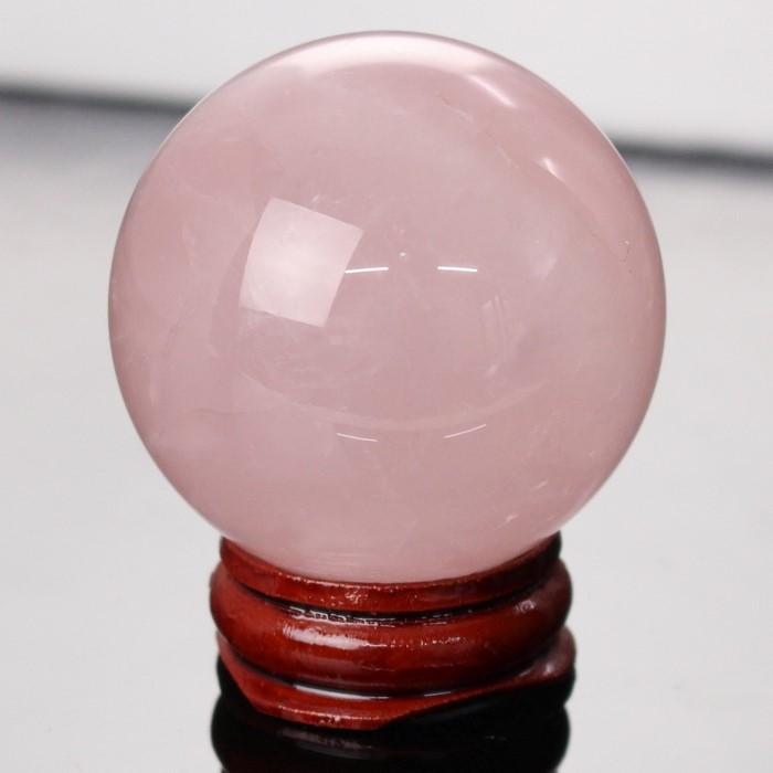 ローズクォーツ 丸玉 【44mm 厳選 一点物】 大玉 球体 置物 水晶玉