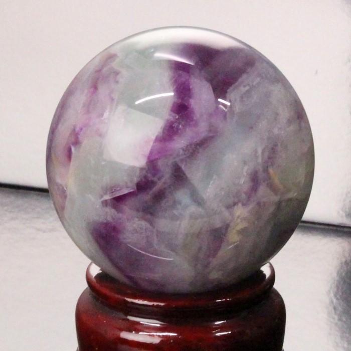 フローライト 丸玉 【57mm おすすめの逸品】 大玉 水晶玉 原石 フロー 