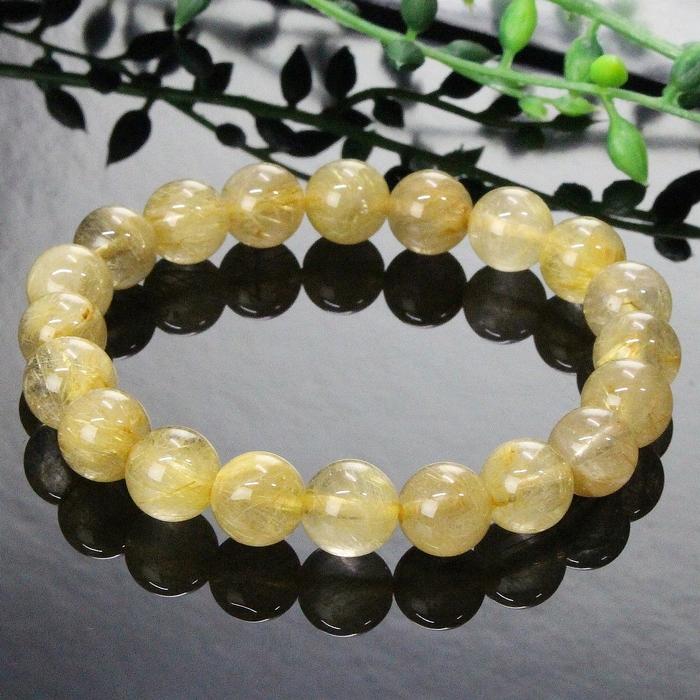 ルチルクォーツ ブレスレット 【一点物 現物】 Bracelet ブレスレット  メンズ レディース 人気 おすすめ 金運 金 ゴールド パワーストーンの画像