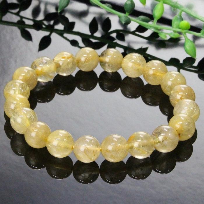 ルチルクォーツ ブレスレット 【一点物 現物】 Bracelet ブレスレット  メンズ レディース 人気 おすすめ 金運 金 ゴールド パワーストーンの画像